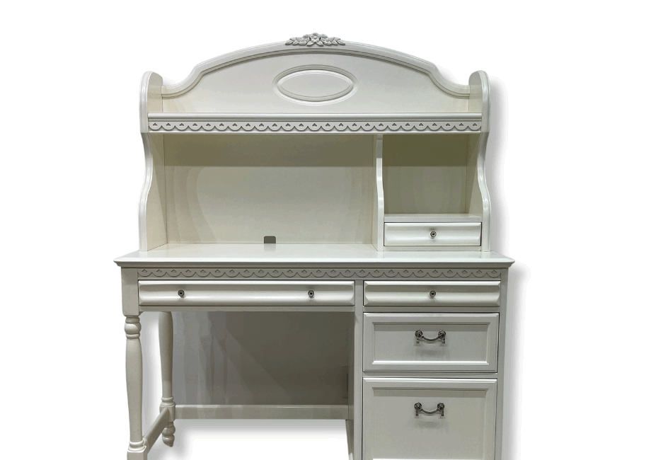 勉強机　東海家具工業　デスク&ブックスタンド　白家具　姫系デスク